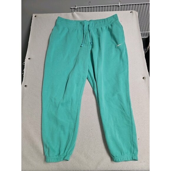 Nike Fleece Sweatpants Joggers Polyester Cotton Turquoise Color Men's 2XL - Picture 1 of 7